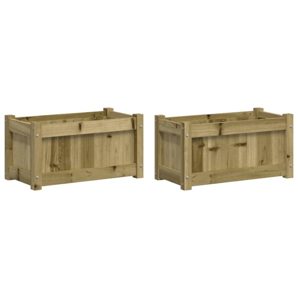 vidaXL Jardinières 2 Pièces bois de pin imprégné
