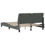 vidaXL Cadre de lit sans matelas gris foncé 140x200 cm tissu