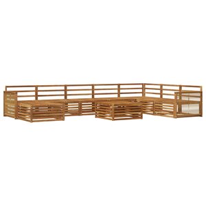 vidaXL Ensemble de canapés d'extérieur 9 Pièces Naturel