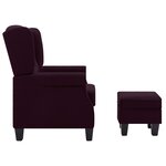 vidaXL Fauteuil avec repose-pied Violet Tissu