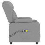 vidaXL Fauteuil électrique de massage Gris clair Tissu