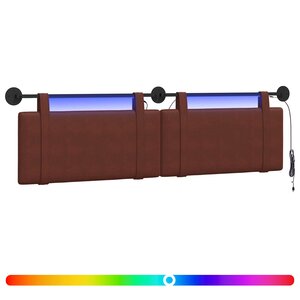 vidaXL Tête de lit suspendue Brun Brillant PU antique