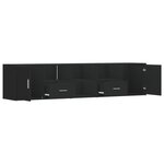 vidaXL Armoire d'angle noir 200x40x45 cm bois d’ingénierie