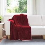vidaXL Jeté Rouge Bordeaux 130 x 150 cm Toison