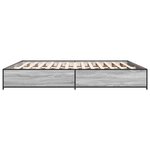 vidaXL Cadre de lit sonoma gris 200x200 cm bois d'ingénierie et métal