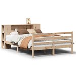 vidaXL Lit bibliothèque sans matelas 135x190 cm bois de pin massif