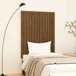 vidaXL Tête de lit murale Marron miel 82 5x3x110 cm Bois massif de pin