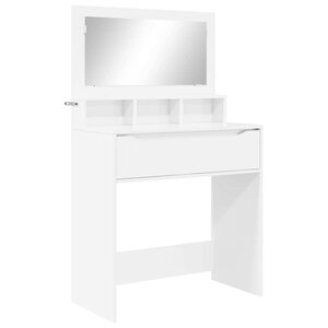 vidaXL Tables de maquillage pour chambre avec tiroir Blanc brillant