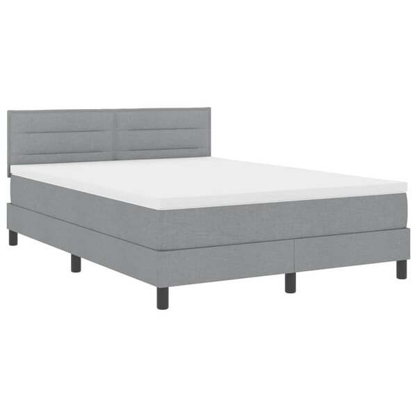 vidaXL Lit à ressorts avec matelas Gris clair 160 x 200 cm tissu
