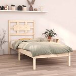 vidaXL Cadre de lit bois massif 75x190 cm petit simple