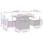 vidaXL Salon de jardin 6 Pièces avec coussins noir résine tressée acacia