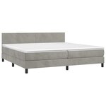 vidaXL Sommier à lattes de lit avec matelas LED Gris clair 200x200 cm