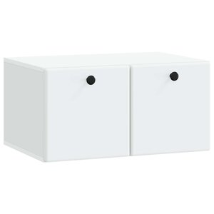 vidaXL Meuble TV mural 59 5 x 41 x 30 cm Blanc Bois d'ingénierie