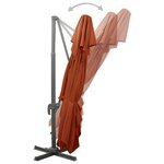 vidaXL Parasol de jardin en porte-à-faux avec double toit terre cuite