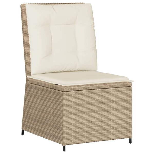 vidaXL Canapé inclinable de jardin avec coussins beige résine tressée