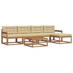 vidaXL Ensemble de canapés d'extérieur 6 Pièces Naturel et Beige