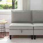 vidaXL Canapé central avec rangement Gris clair Velours