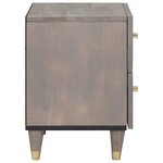vidaXL Cabinet de chevet Gris 40 x 33 x 46 cm bois de manguier massif