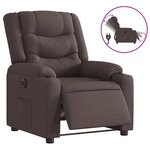 vidaXL Fauteuil inclinable électrique Marron foncé Tissu
