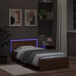 vidaXL Cadre de lit sans matelas avec lumières LED 100x200 cm