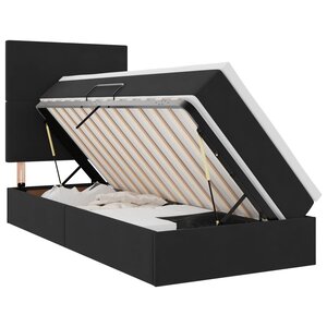 vidaXL Lit avec rangement et LED avec matelas Noir 90 x 200 cm Velours