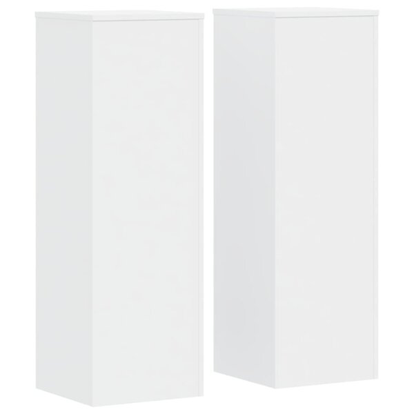 vidaXL Supports pour plantes 2 Pièces blanc 33x33x100cm bois d'ingénierie