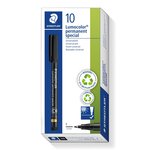Marqueur Lumocolor permanent spécial 319F Pointe Fine Noir x 10 STAEDTLER