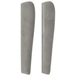 vidaXL Tête de lit avec oreilles Gris clair 183x23x118/128 cm Velours