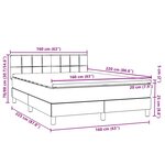 vidaXL Sommier à lattes de lit et matelas et LED vert foncé 160x220cm velours