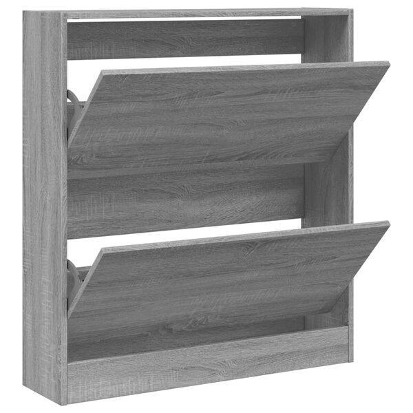 vidaXL Armoire à chaussures sonoma gris 80x21x87 5cm bois d'ingénierie