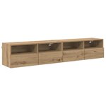 vidaXL Meubles TV muraux 2 Pièces Chêne artisanal 80 x 30 x 30 cm
