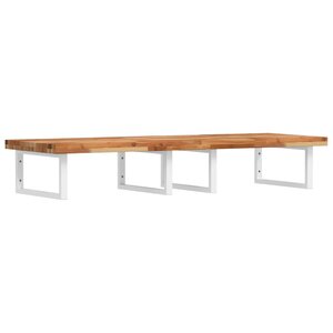 vidaXL Étagère de vasque murale acier et bois massif d'acacia