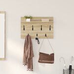 vidaXL Porte-manteau mural avec étagère Montage mural avec stockage Chêne sonoma 60 x 40 x 12 cm