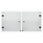 vidaXL Armoires murales avec portes en verre 2 Pièces blanc 68 5x37x35 cm