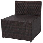 vidaXL Salon de jardin 5 Pièces avec coussins Résine tressée Marron