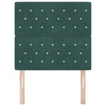 Tête de lit vidaXL Capitonnée avec Boutons Cristaux Vert Foncé 100 cm Velours