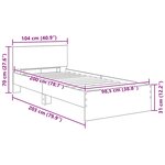 vidaXL Cadre de lit Bois Ancien 100 x 200 cm Bois d'ingénierie