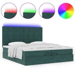 vidaXL Cadre de lit ottoman avec matelas vert foncé 200x200 cm velours