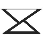 vidaXL Pieds de table basse 2 pièces Noir 70 x (42-43 3) cm Acier