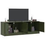 vidaXL Meubles TV 2 Pièces vert olive 67x39x44 cm acier