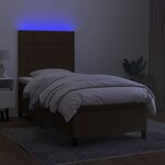 vidaXL Sommier à lattes de lit et matelas et LED Marron foncé 90x200cm