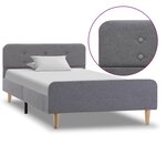 vidaXL Cadre de lit Gris clair Tissu 90 x 200 cm