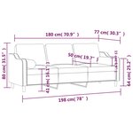 vidaXL Canapé 3 places avec oreillers gris foncé 180 cm tissu