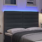 vidaXL Tête de lit LED avec tête de lit Gris foncé 160 cm Polyester