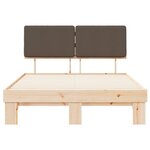 vidaXL Cadre de lit avec tête de lit rembourrée Taupe 120 x 190 cm