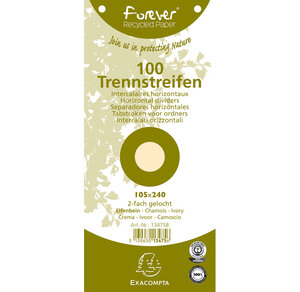 Paquet de 100 Fiches Intercalaire 105x240 Recyclées 2 trous Chamois x 12 EXACOMPTA