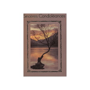 Carte de voeux - condoléances - sincères condoléances - couché de soleil
