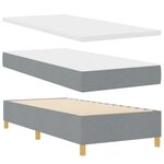 Lit Box Spring vidaXL avec matelas Gris clair 100x200 cm Tissu