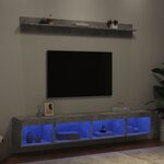 vidaXL Unités murales TV avec LED 5 Pièces gris béton bois d'ingénierie