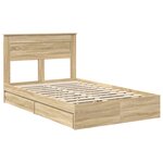 vidaXL Lit de Rangement Chêne Sonoma 135 x 190 cm Bois d'ingénierie
